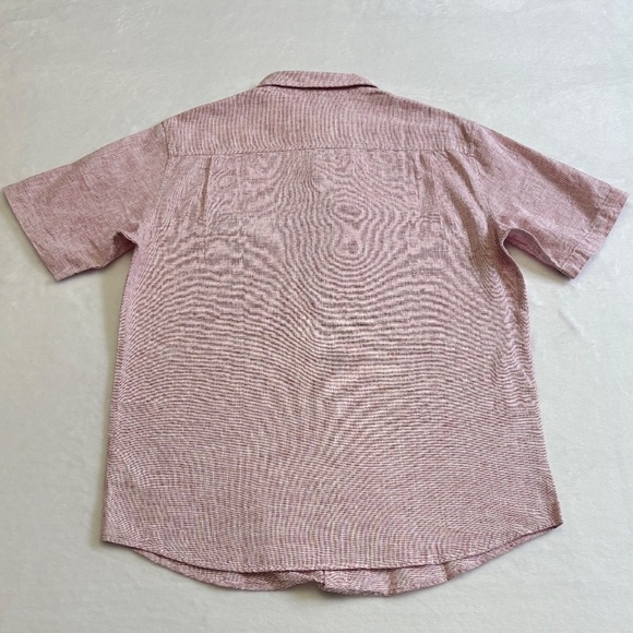 Weatherproof Vintage Linen/Cotton Short Sleeve Shirt, Light Red/Pink Medium NWT - Picture 8 of 15